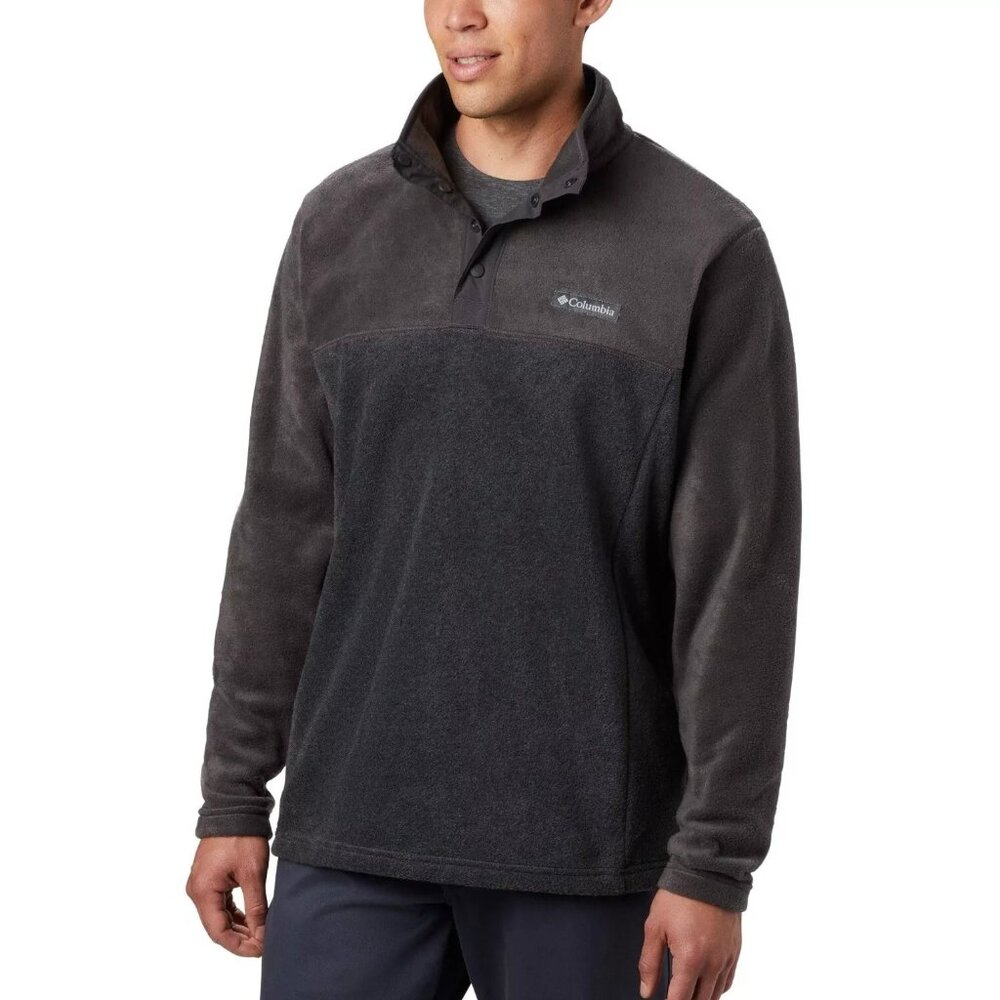 COLUMBIA Mens Steens Mountain Half Snap Fleece Pullover 3XL Charcoal / Shark NWT